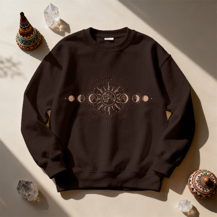 Olivenorma Celestial Moon & Sun Boho Sweatshirt - image 8