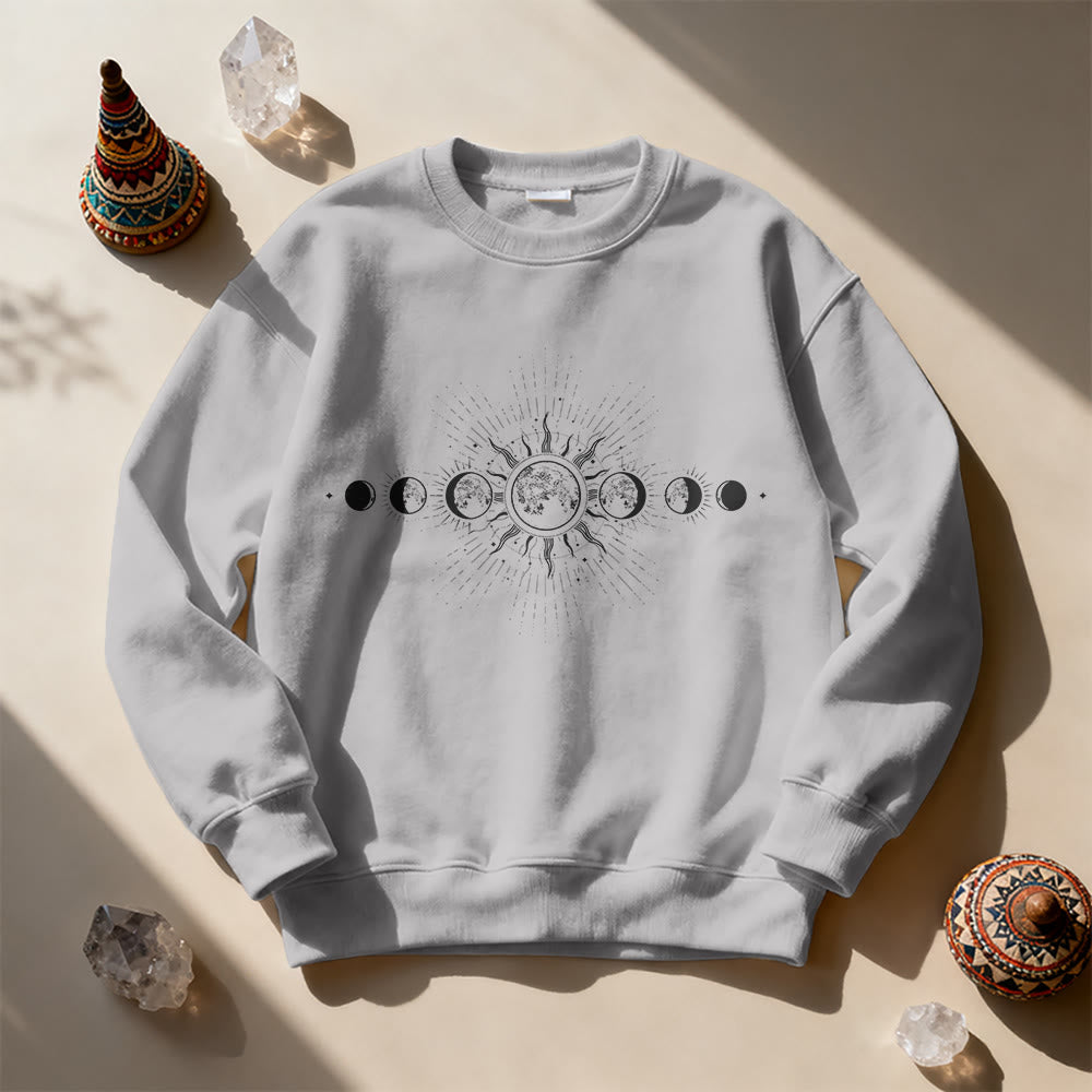 Olivenorma Celestial Moon & Sun Boho Sweatshirt - image 12