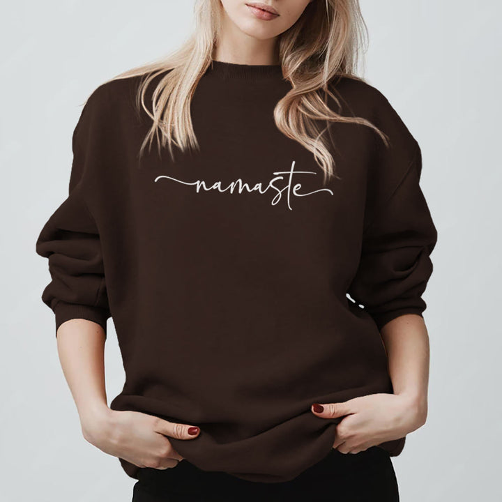 Olivenorma Namaste Yoga Meditation Sweatshirt - Brown - 2XL - image 7
