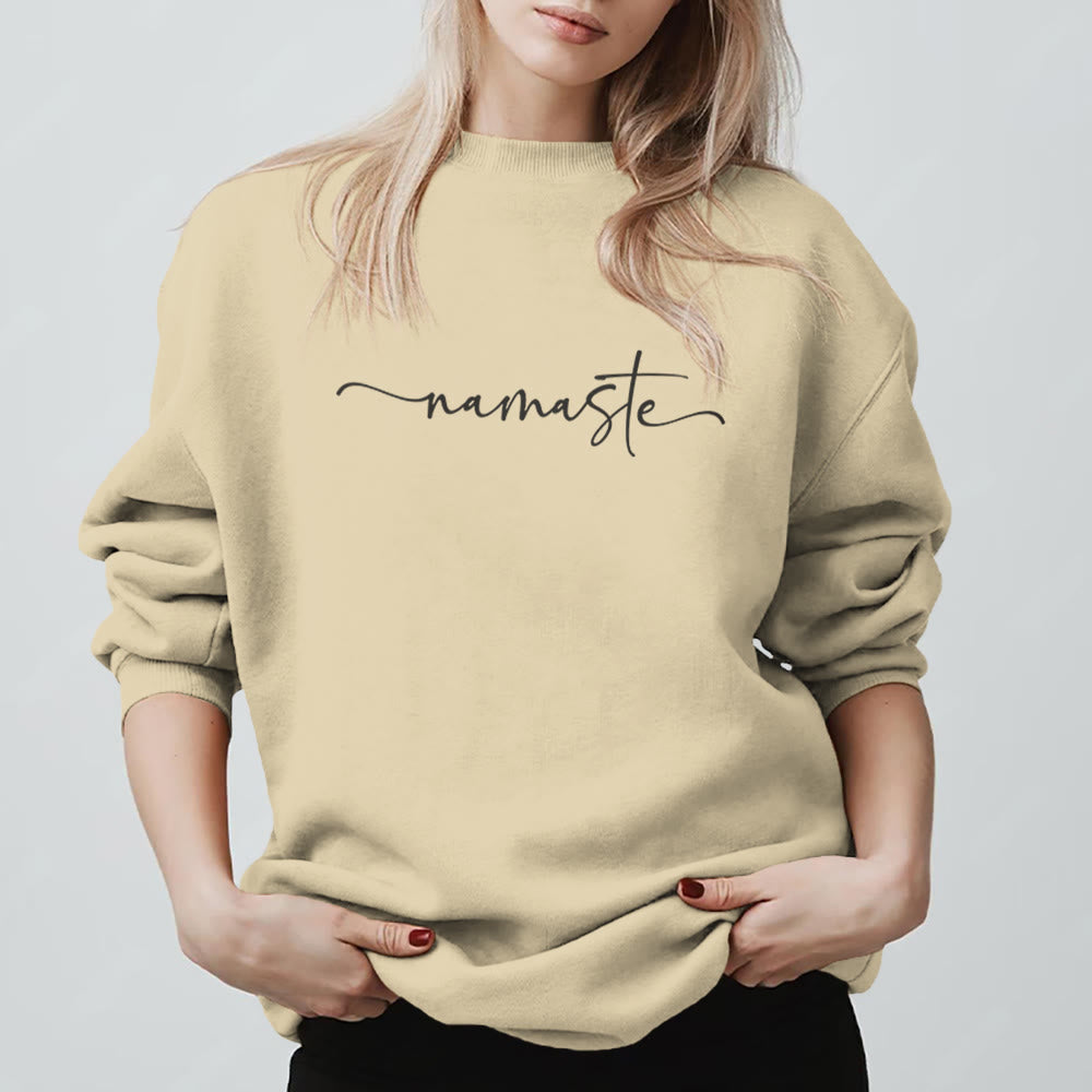 Olivenorma Namaste Yoga Meditation Sweatshirt - LightYellow - 2XL - image 3