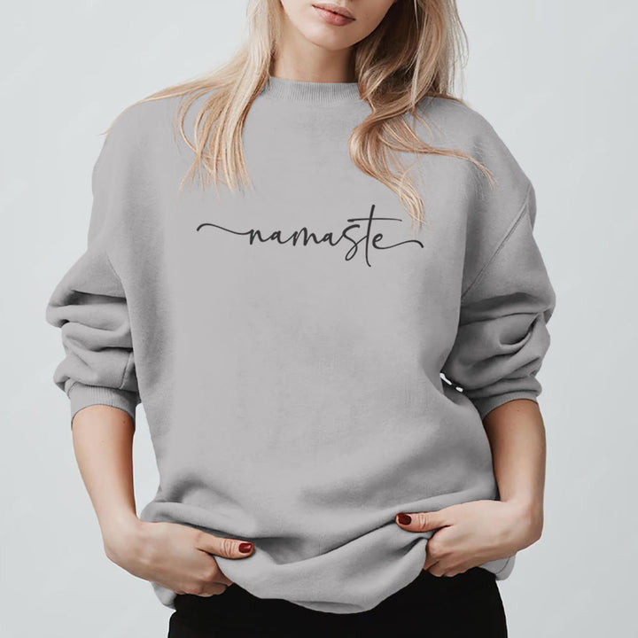 Olivenorma Namaste Yoga Meditation Sweatshirt - Grey - 2XL - image 11
