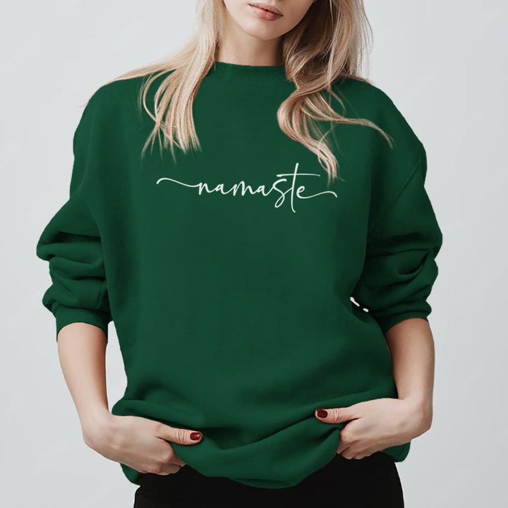 Olivenorma Namaste Yoga Meditation Sweatshirt - Green - 2XL - image 13