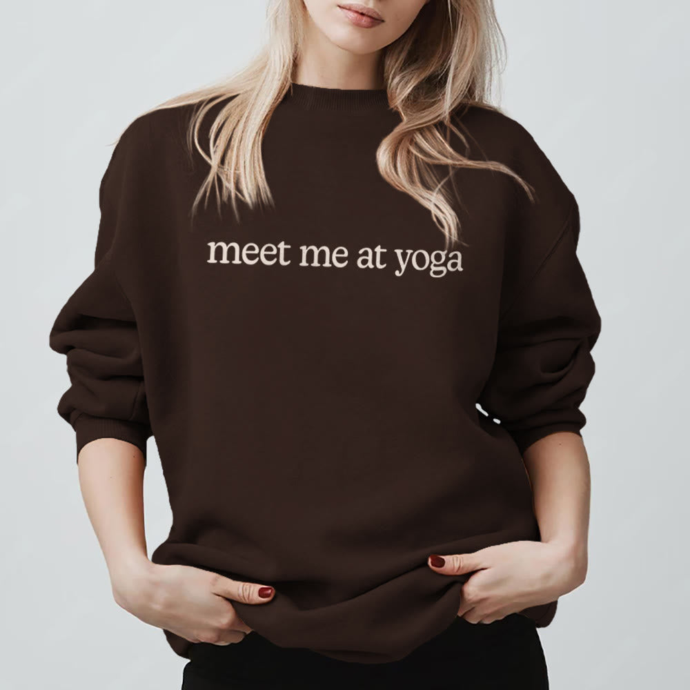 Olivenorma Meet Me At Yoga Cute Sweatshirt - Brown - 2XL - image 0