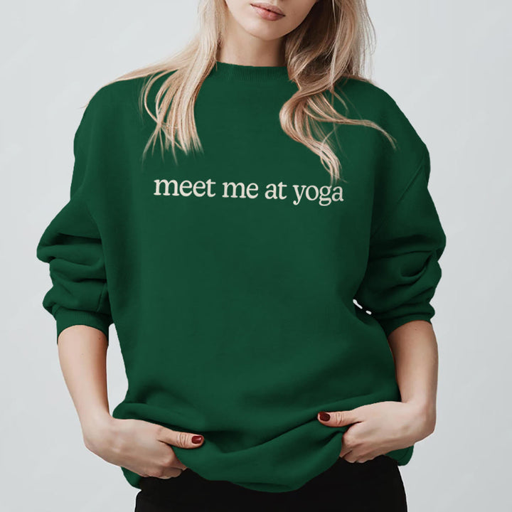 Olivenorma Meet Me At Yoga Cute Sweatshirt - Green - 2XL - image 13