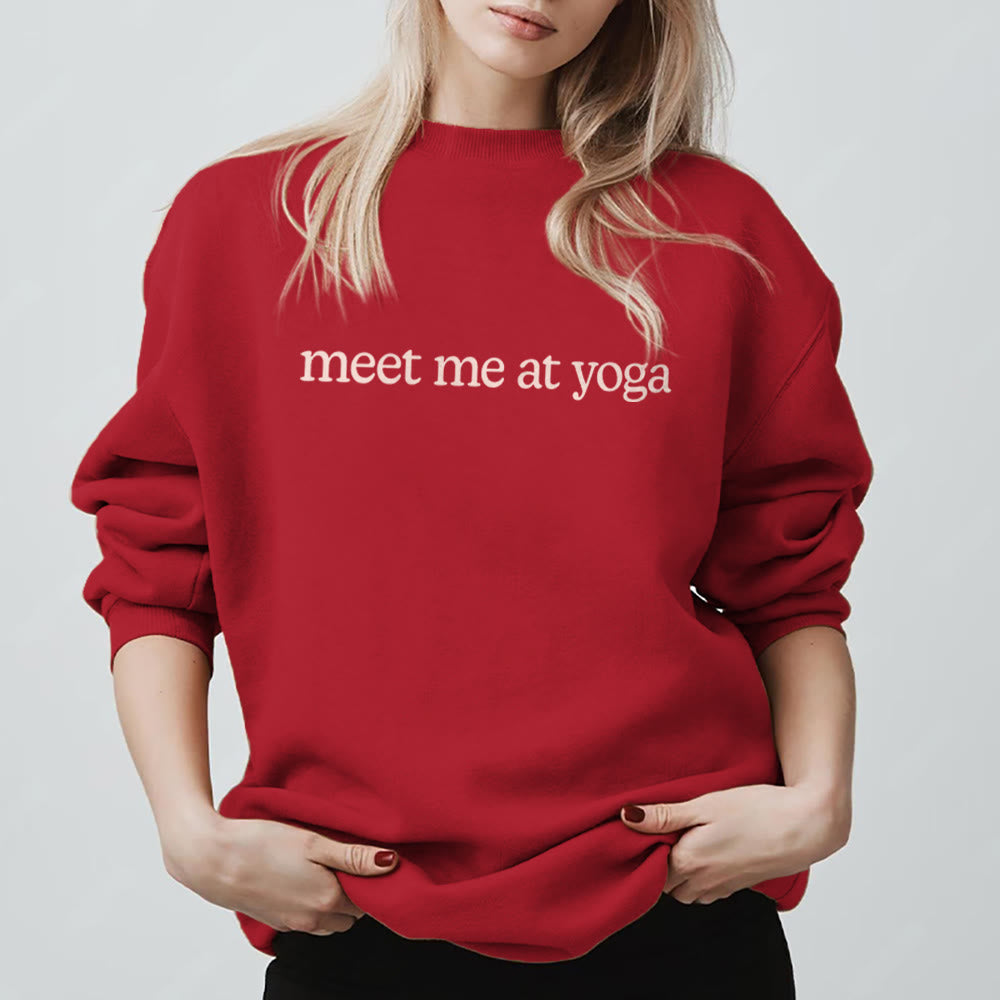 Olivenorma Meet Me At Yoga Cute Sweatshirt - Red - 2XL - image 9