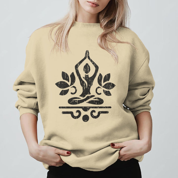 Olivenorma Namaste Yoga Lover Sweatshirt - LightYellow - 2XL - image 11