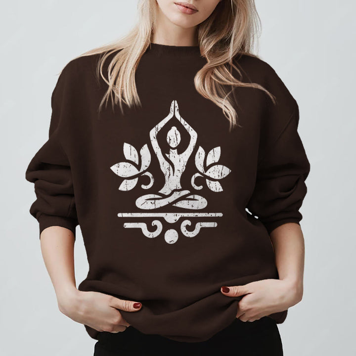 Olivenorma Namaste Yoga Lover Sweatshirt - Brown - 2XL - image 7