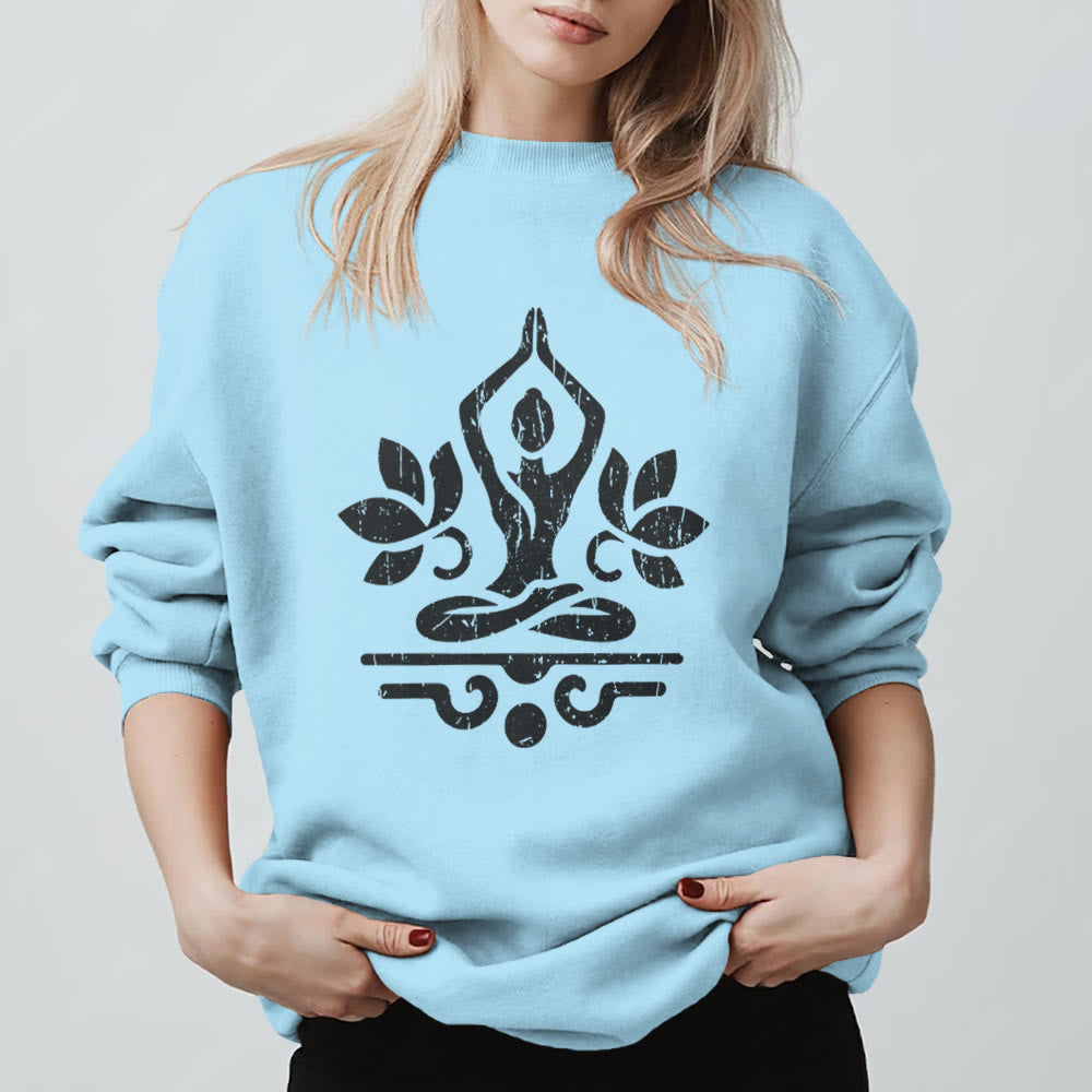 Olivenorma Namaste Yoga Lover Sweatshirt - Blue - 2XL - image 15