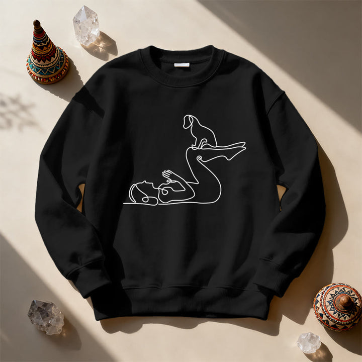 Olivenorma Yoga With Dog Lovers Sweatshirt - image 10