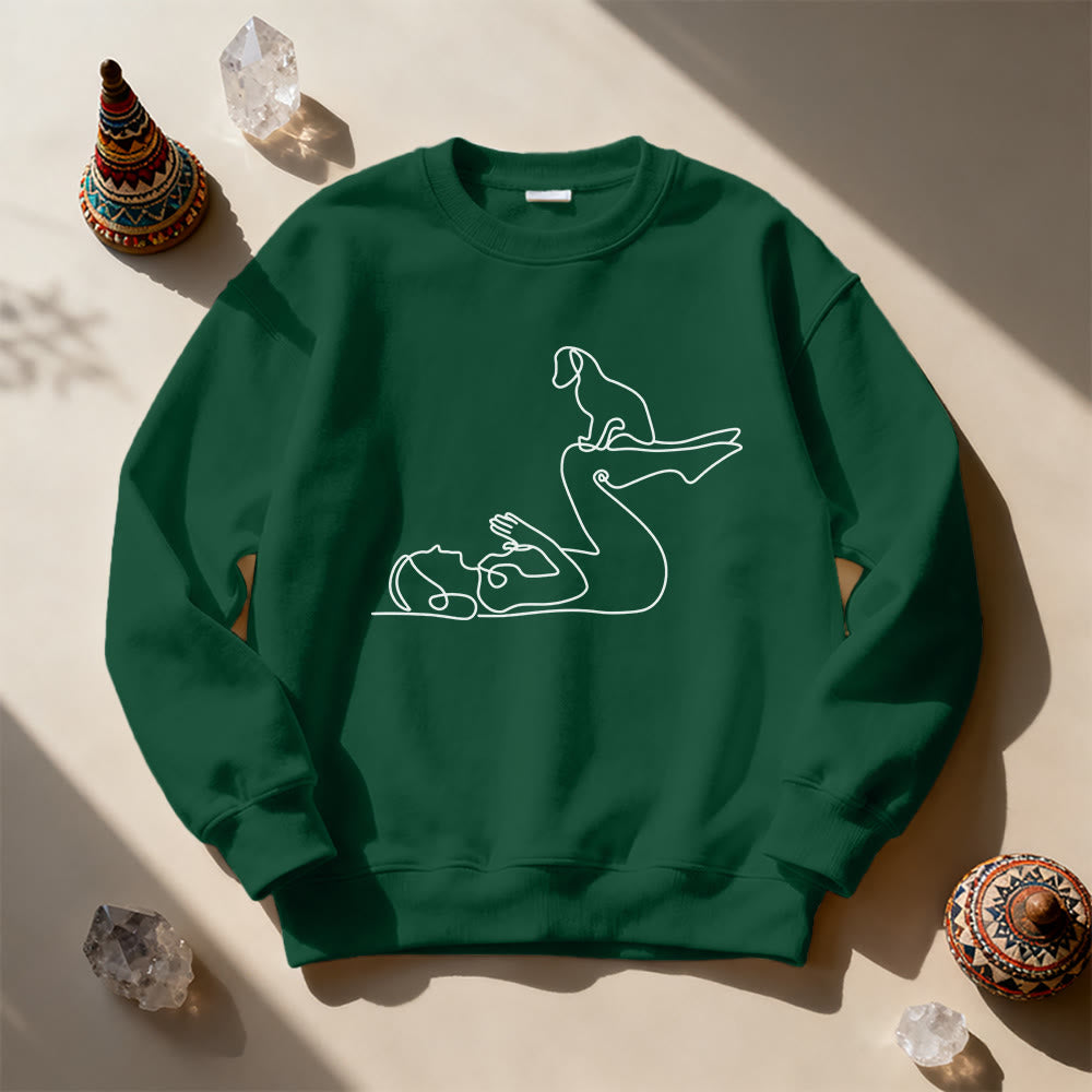 Olivenorma Yoga With Dog Lovers Sweatshirt - image 6