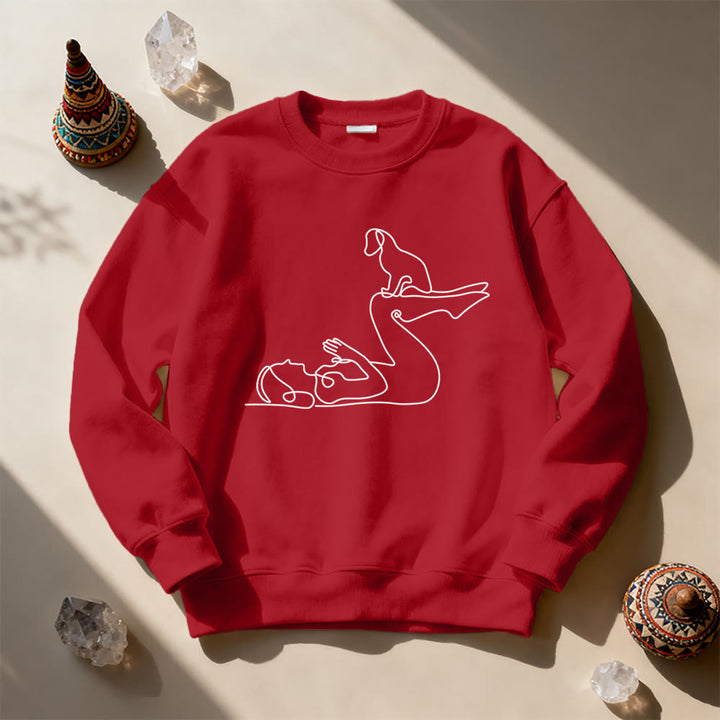 Olivenorma Yoga With Dog Lovers Sweatshirt - image 14