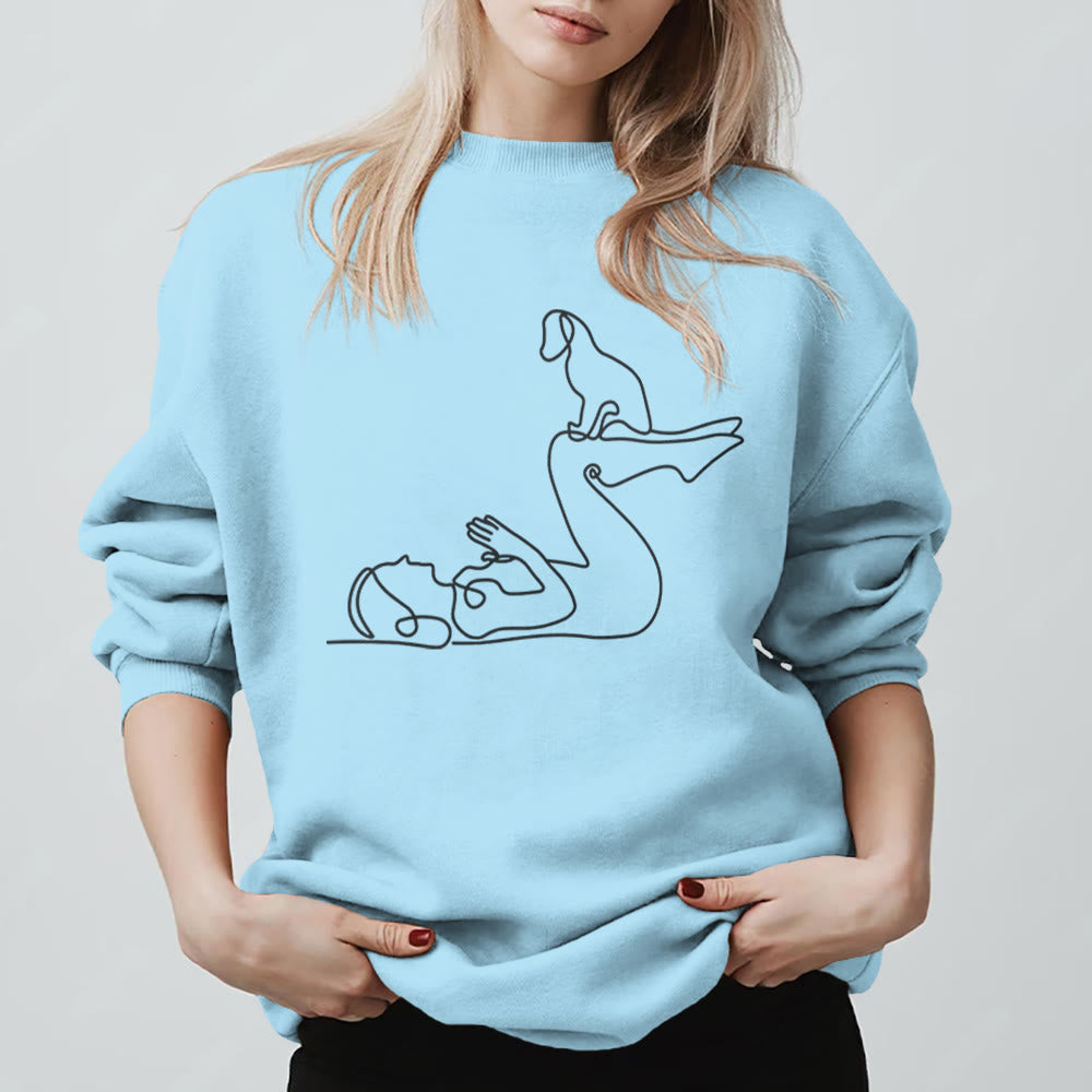 Olivenorma Yoga With Dog Lovers Sweatshirt - Blue - 2XL - image 15