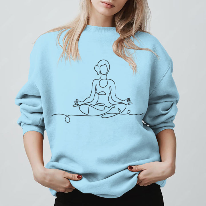 Olivenorma Minimalist Meditation Yoga Sweatshirt - Blue - 2XL - image 15