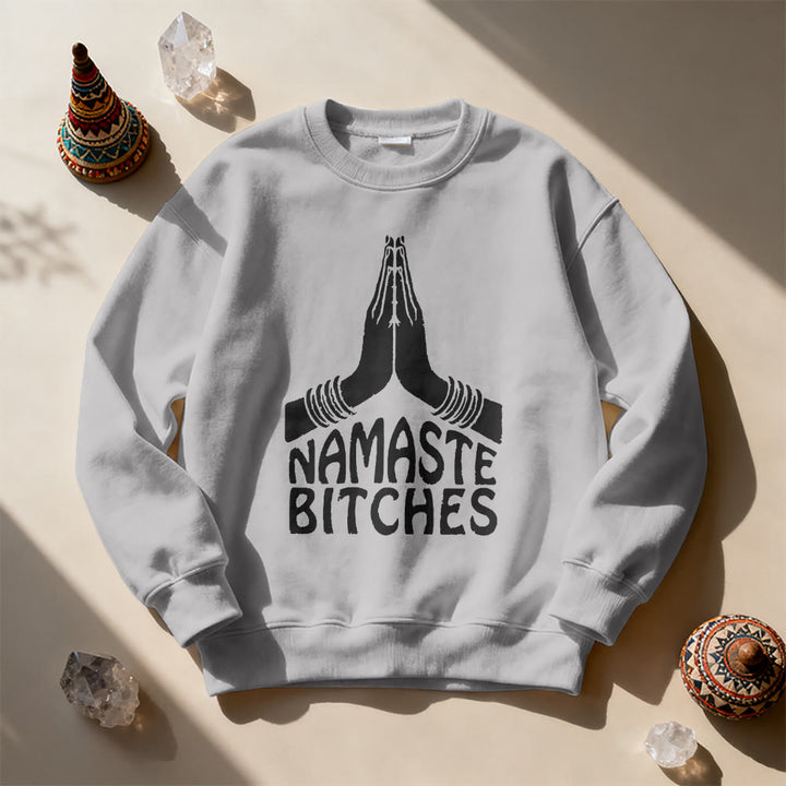 Olivenorma Namaste Vibes Yoga Motivational Sweatshirt - image 1