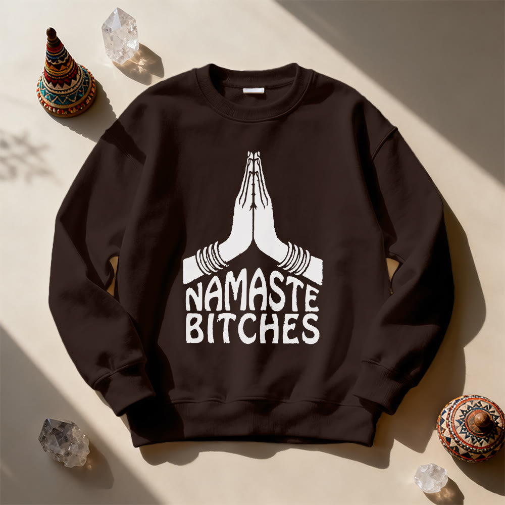 Olivenorma Namaste Vibes Yoga Motivational Sweatshirt - image 8