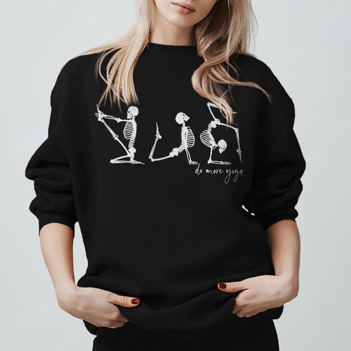 Olivenorma Skeleton Yoga 'Do More Yoga' Motivational Sweatshirt - Black - 2XL - image 9