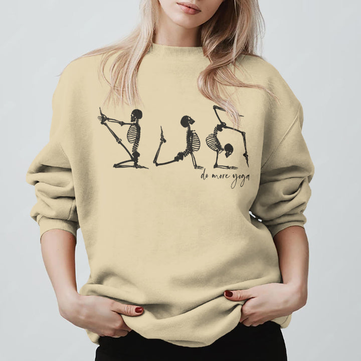 Olivenorma Skeleton Yoga 'Do More Yoga' Motivational Sweatshirt - LightYellow - 2XL - image 3