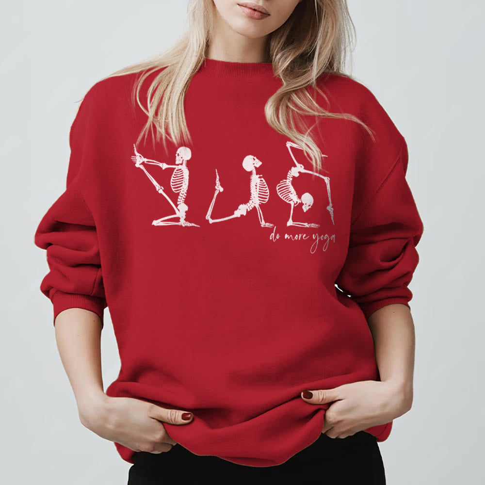 Olivenorma Skeleton Yoga 'Do More Yoga' Motivational Sweatshirt - Red - 2XL - image 13