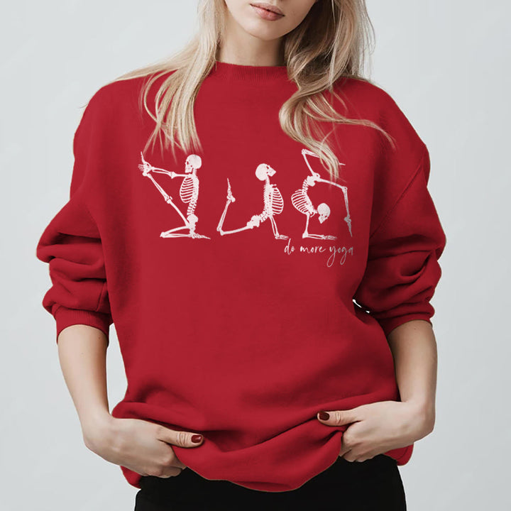 Olivenorma Skeleton Yoga 'Do More Yoga' Motivational Sweatshirt - Red - 2XL - image 13