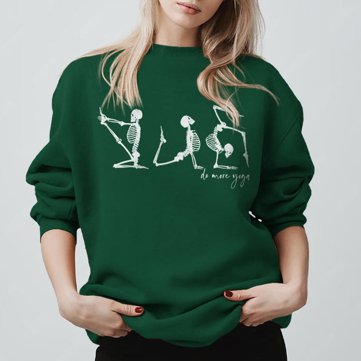 Olivenorma Skeleton Yoga 'Do More Yoga' Motivational Sweatshirt - Green - 2XL - image 5