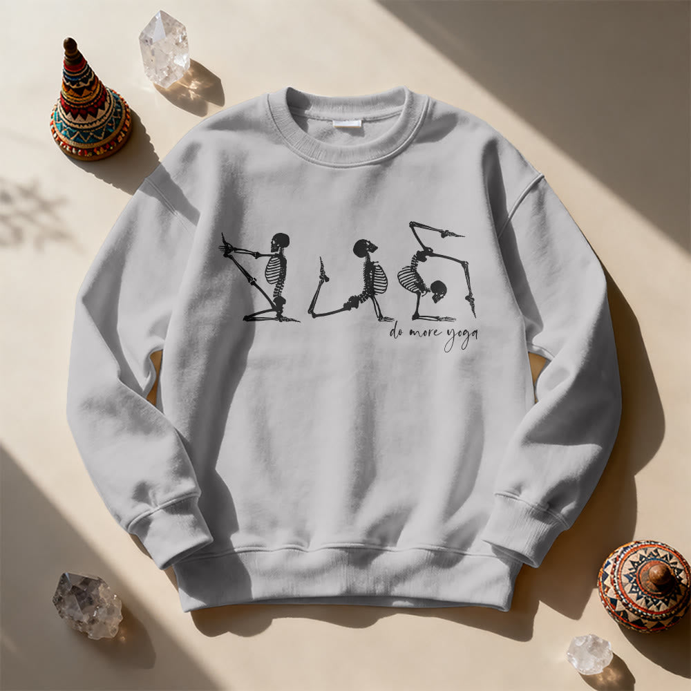 Olivenorma Skeleton Yoga 'Do More Yoga' Motivational Sweatshirt - image 1