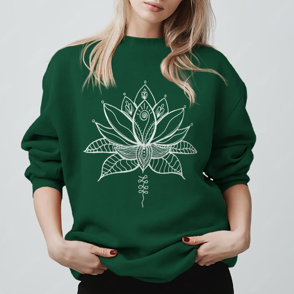 Olivenorma Lotus Bloom Yoga Meditation Sweatshirt - Green - 2XL - image 7