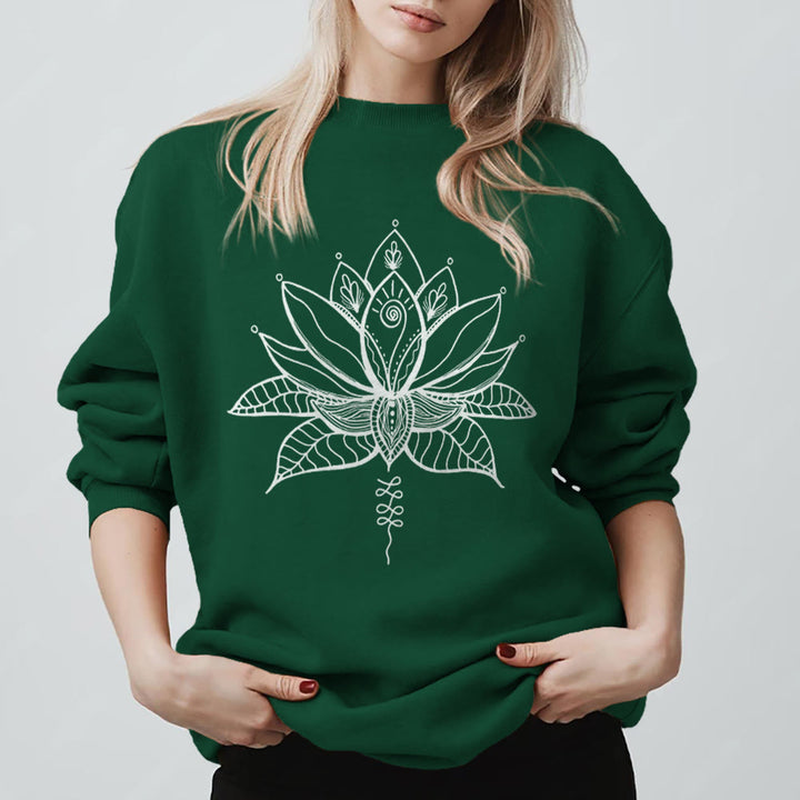 Olivenorma Lotus Bloom Yoga Meditation Sweatshirt - Green - 2XL - image 7