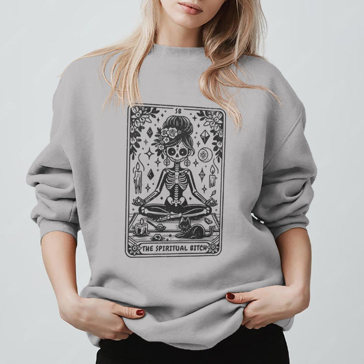 Olivenorma Spiritual Bitch Meditation Yoga Sweatshirt - Grey - 2XL - image 5