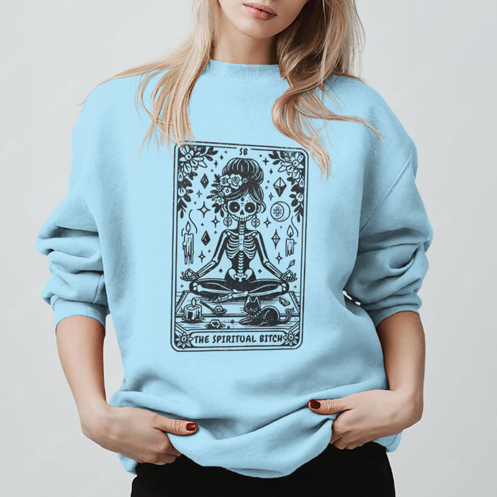 Olivenorma Spiritual Bitch Meditation Yoga Sweatshirt - Blue - 2XL - image 15