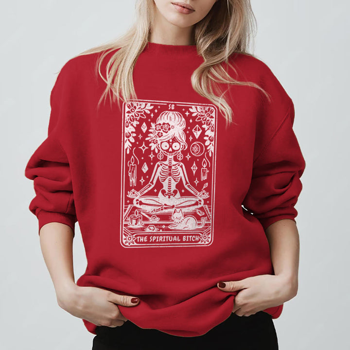 Olivenorma Spiritual Bitch Meditation Yoga Sweatshirt - Red - 2XL - image 13