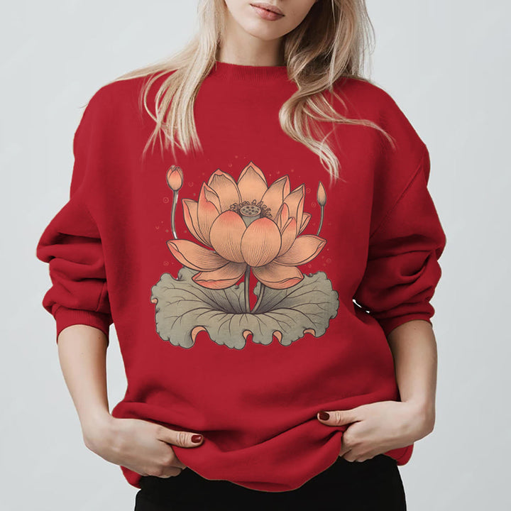 Olivenorma Lotus Bloom Yoga Meditation Sweatshirt - Red - 2XL - image 13
