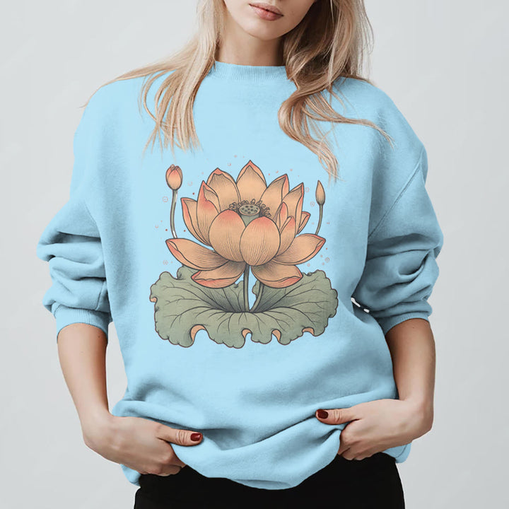 Olivenorma Lotus Bloom Yoga Meditation Sweatshirt - Blue - 2XL - image 15