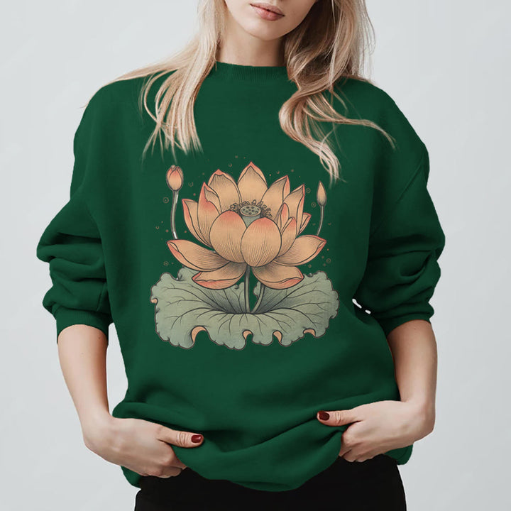 Olivenorma Lotus Bloom Yoga Meditation Sweatshirt - Green - 2XL - image 9