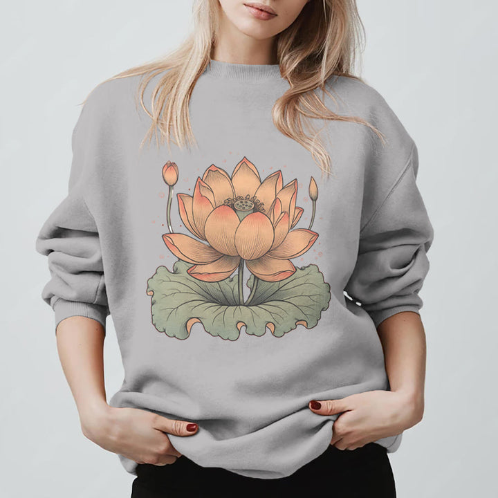 Olivenorma Lotus Bloom Yoga Meditation Sweatshirt - Grey - 2XL - image 7