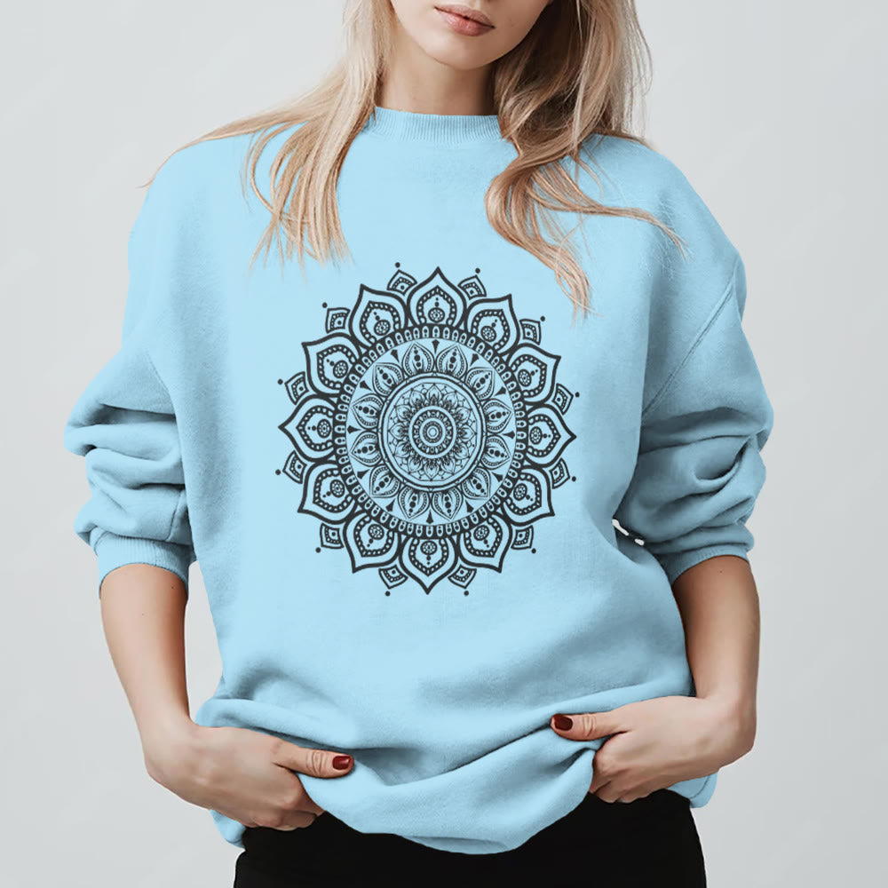 Olivenorma Zen Mandala Sacred Geometry Yoga Sweatshirt - Blue - 2XL - image 15