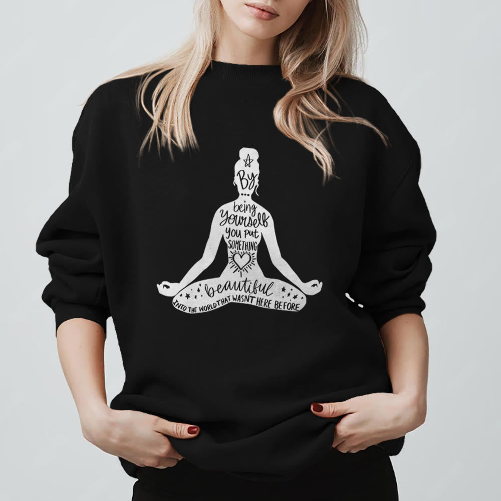 Olivenorma Mindful Balance Yoga Meditation Sweatshirt - Black - 2XL - image 9