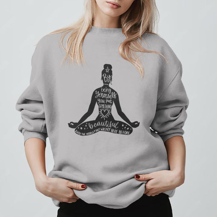 Olivenorma Mindful Balance Yoga Meditation Sweatshirt - Grey - 2XL - image 11