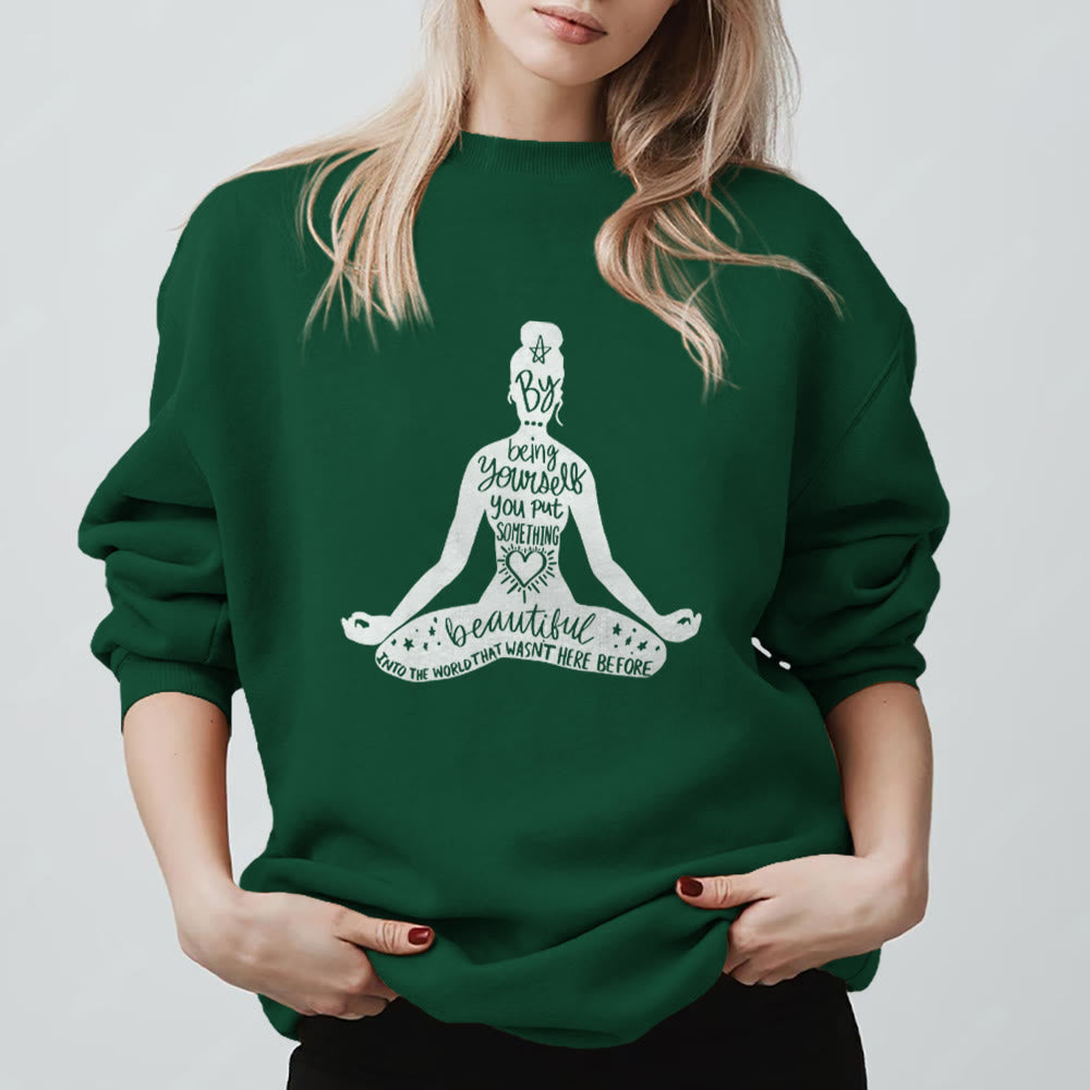 Olivenorma Mindful Balance Yoga Meditation Sweatshirt - Green - 2XL - image 0