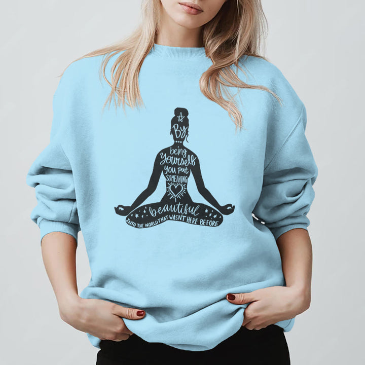 Olivenorma Mindful Balance Yoga Meditation Sweatshirt - Blue - 2XL - image 15