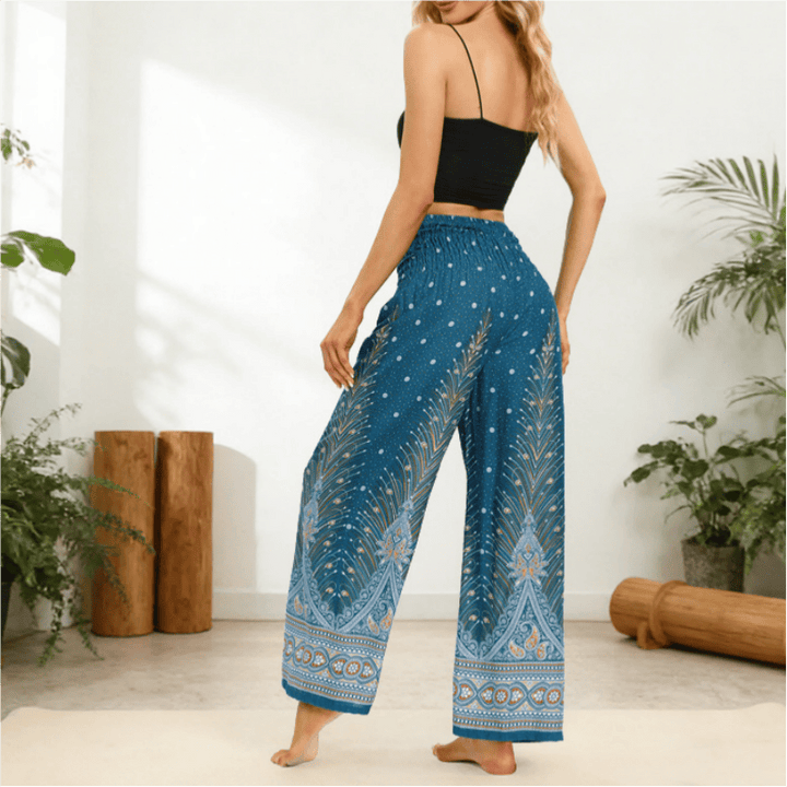 Olivenorma Bohemian Summer Casual Loose Cotton Ethnic Style Relaxed Pants - image 2