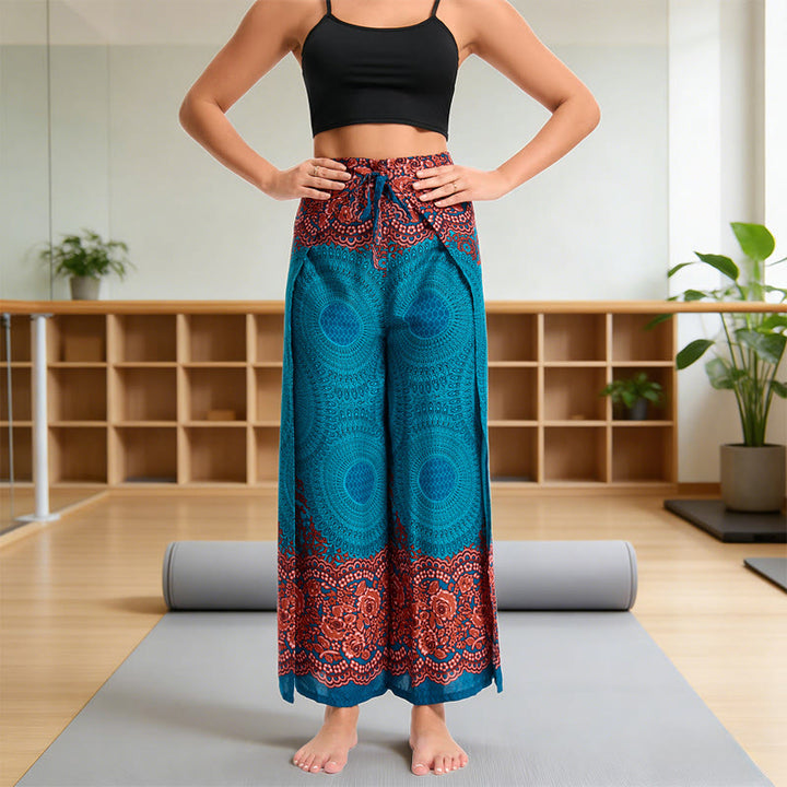 Olivenorma Bohemian Loose Fit Butterfly Print Cotton Summer Casual Pants - image 2