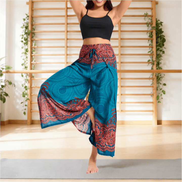 Olivenorma Bohemian Loose Fit Butterfly Print Cotton Summer Casual Pants - image 3