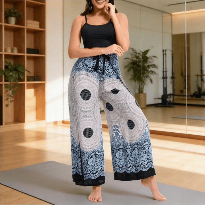 Olivenorma Bohemian Loose Fit Butterfly Print Cotton Summer Casual Pants - image 9