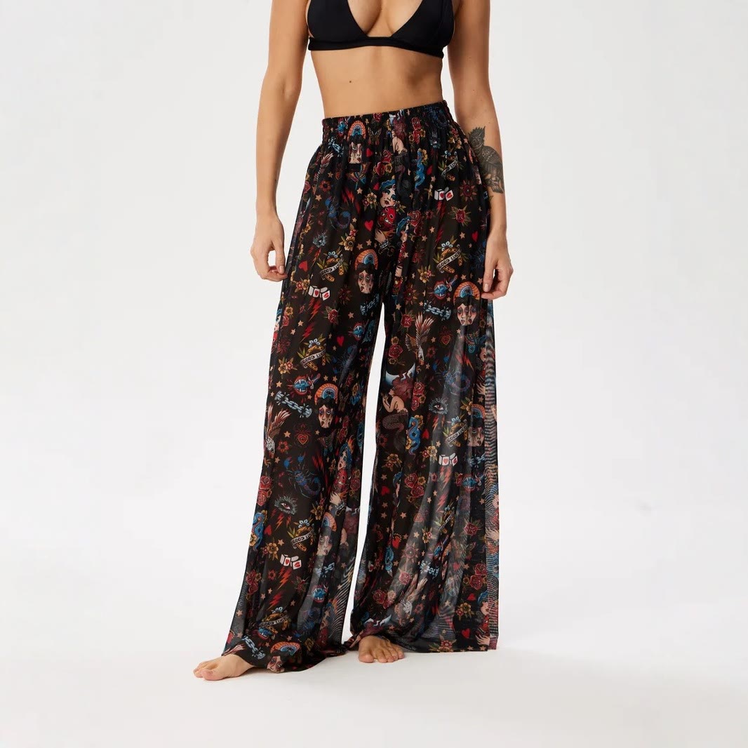 Olivenorma Women's High-Waist Mesh Sun Protection Flowy Wide Leg Pants - image 7