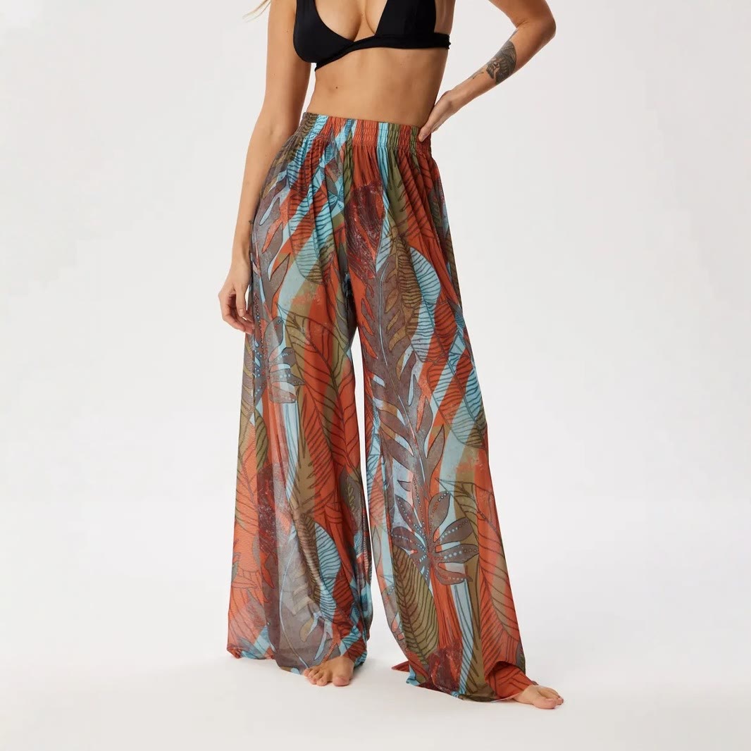 Olivenorma Women's High-Waist Mesh Sun Protection Flowy Wide Leg Pants - image 2