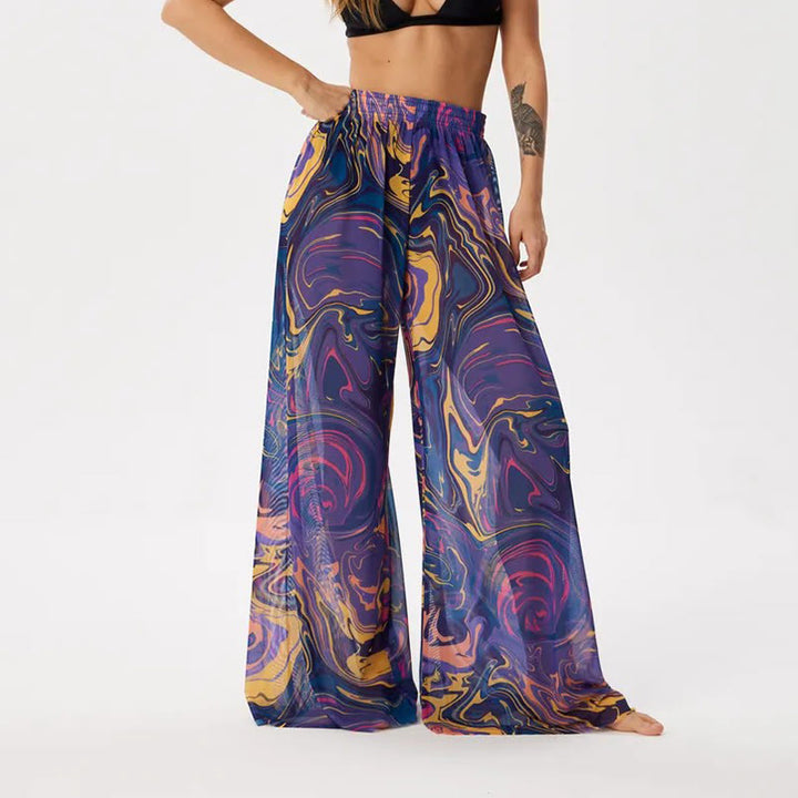 Olivenorma Women's High-Waist Mesh Sun Protection Flowy Wide Leg Pants - Style12 - XL - image 15