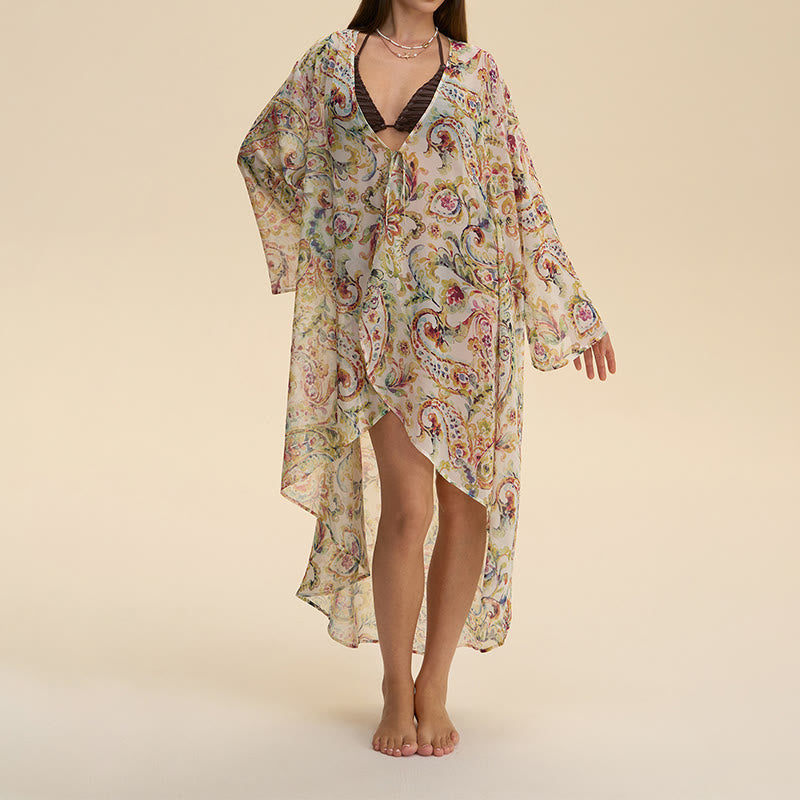 Olivenorma Women's Summer Autumn Breathable Loose Fit Chiffon Homewear Cardigan - Enchanting Iridescence - image 0