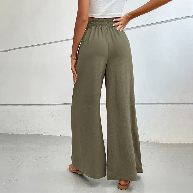 Olivenorma Summer Casual High-Waist Loose Fit Wide-Leg Elastic Waist Pants - image 27