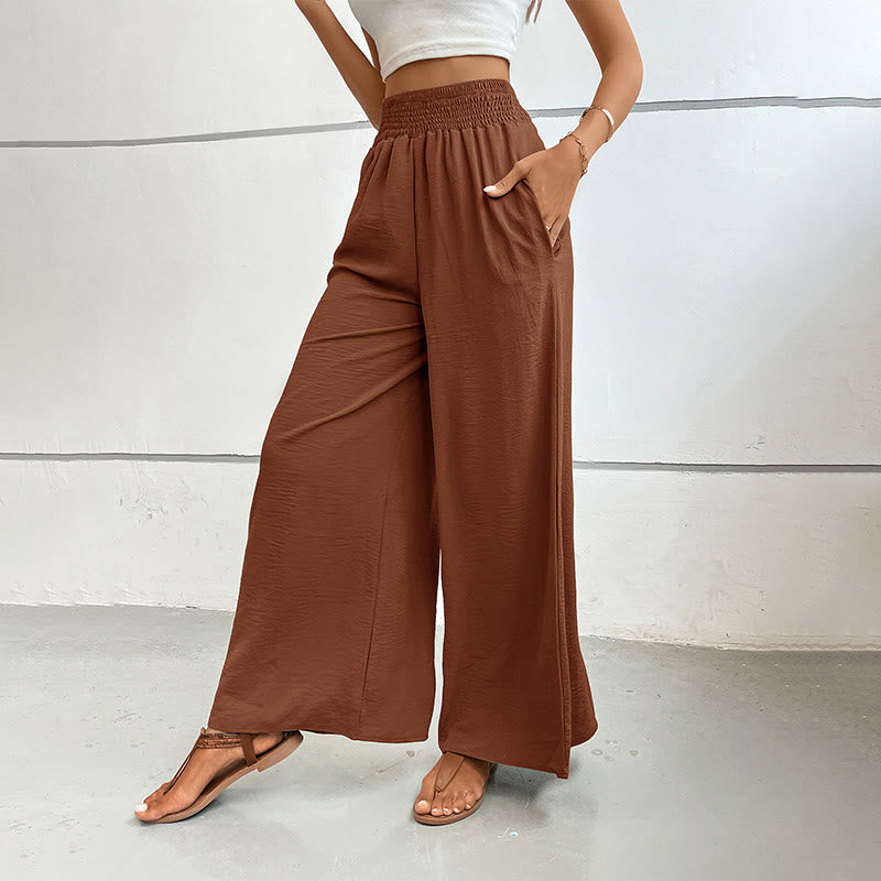 Olivenorma Summer Casual High-Waist Loose Fit Wide-Leg Elastic Waist Pants - image 40