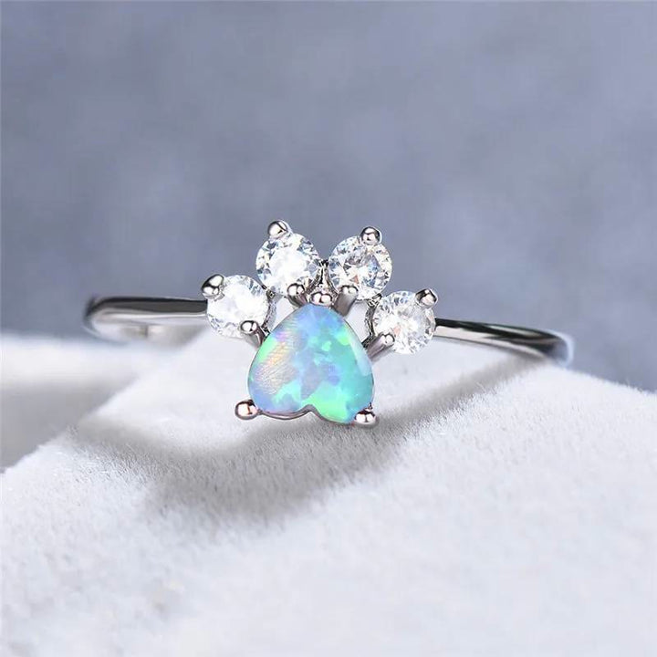 FREE Today: Heart Shaped Opal Zircon Cute Dog Paw Ring - image 3